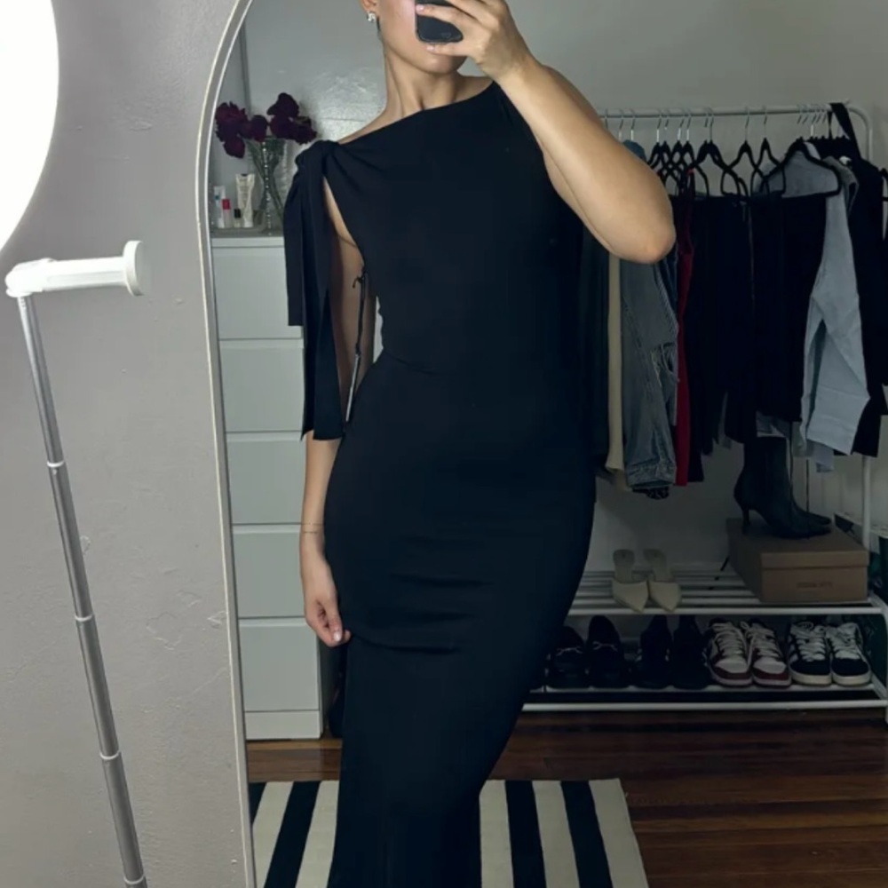 Khy Sueded Stretch Knotted Dress Black